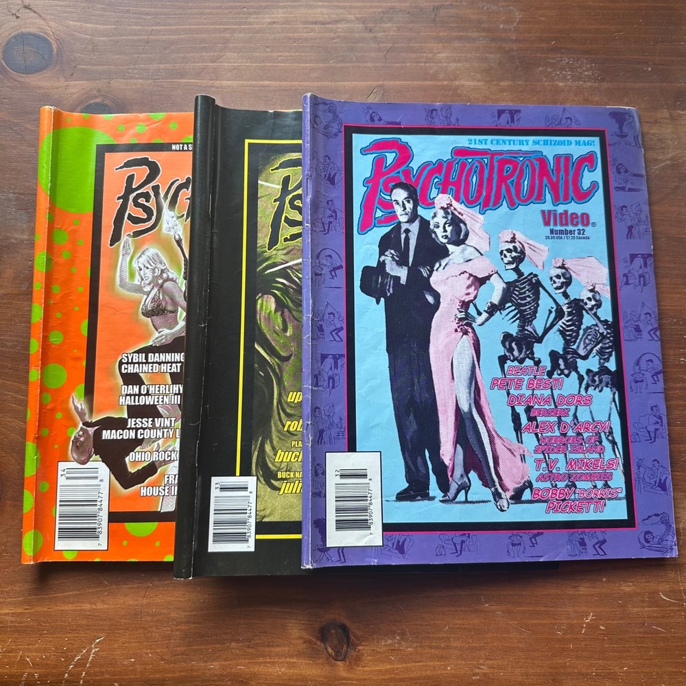 Vintage Psychotronic Video Magazine Lot Issues 32 33 34 Cult Cinema B-Movie Y2K